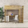 Binky DUS33 Loft Bed with Ladder 193x182x100 cm – Craft Gold Oak / White Supermate