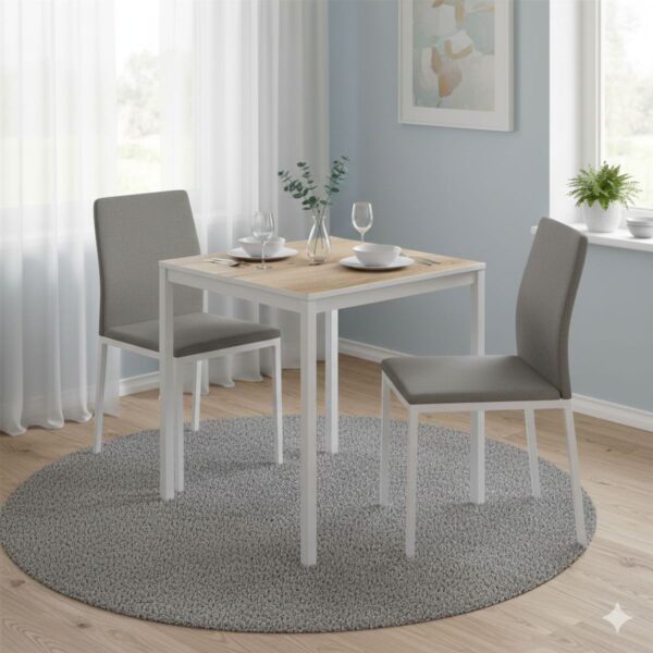 Обідній столик на двох Brevity Loft mini 67x75x67 см – Дуб Евок / Білий діамант