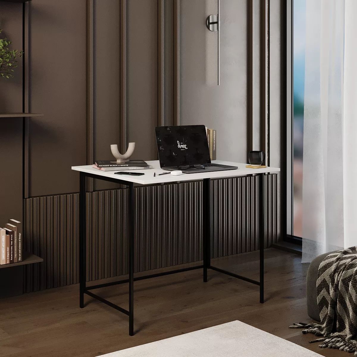 Письменный стол трансформер Sly 90x76x10(57) см – Белый бриллиант