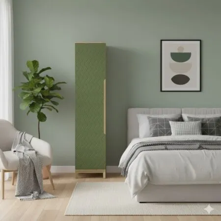 Swan 1 narrow wardrobe for the bedroom 50x230x60 cm – Bali Green