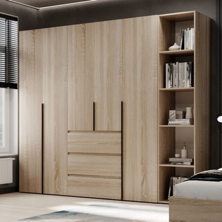 Hinged combined wardrobe №14 Light 240x220x50 cm – Sonoma Oak