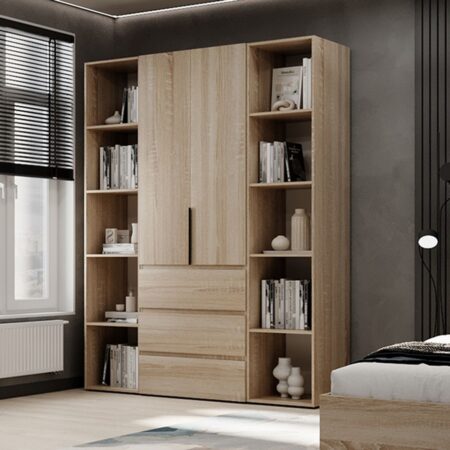 Hinged combined wardrobe №9 Light 160x220x50 cm – Sonoma Oak