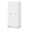 Ascet 2 door loft wardrobe with shelves 90x200x59 cm – White Diamond