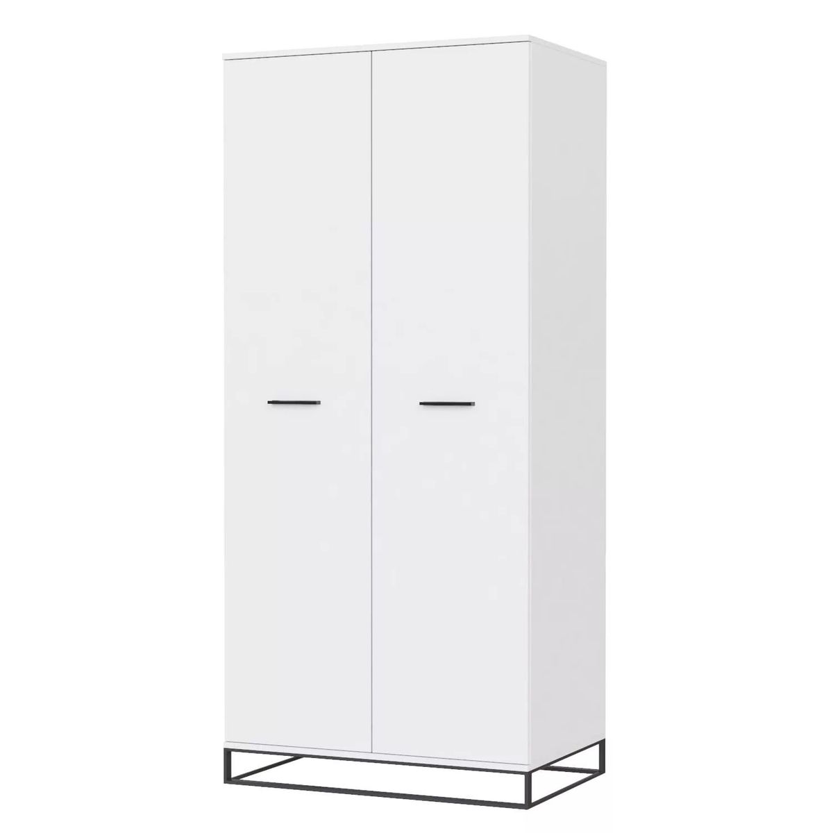 Ascet 2 door loft wardrobe with shelves 90x200x59 cm – White Diamond