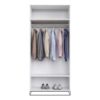 Ascet 2 door loft wardrobe with shelves 90x200x59 cm – White Diamond
