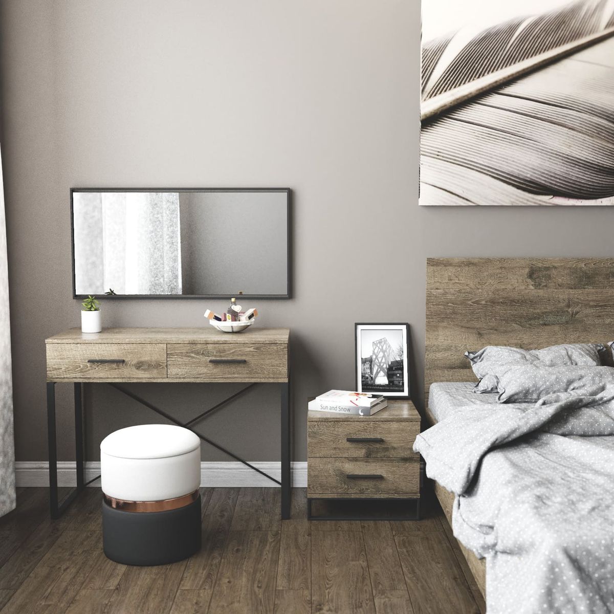 Ascet black rectangle mirror 100x49 cm – Black