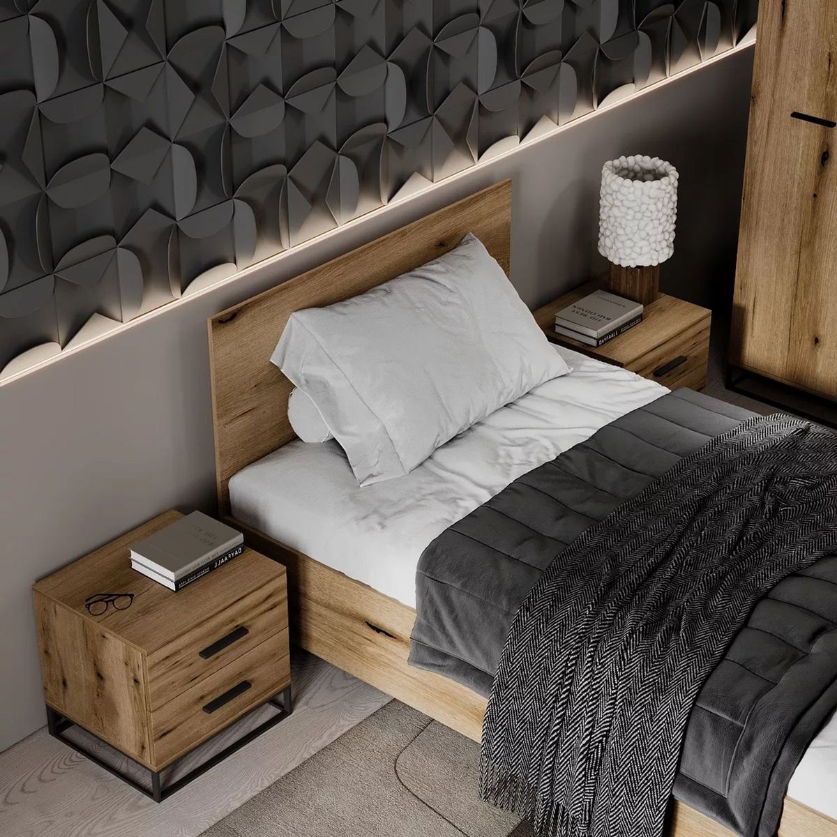 Ascet loft nightstand 48x45x42.5 cm – Evoke Oak