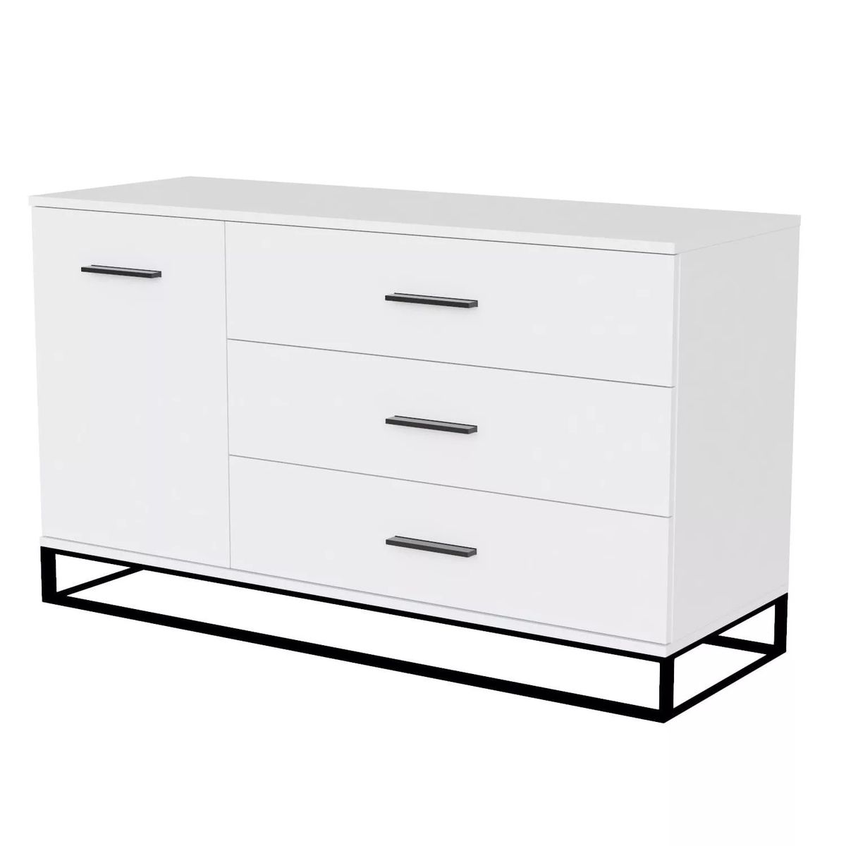 Ascet loft style wide dresser 120x70x42.5 cm – White Diamond