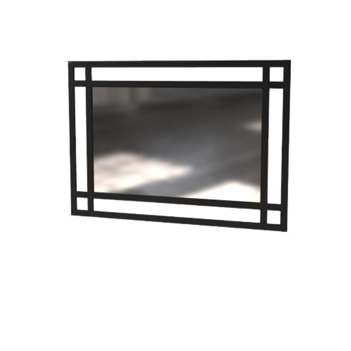 Ascet Rectangular Black Metal Mirror 100*70 cm – Black