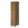 Ascet single door wardrobe with shelves 45x200x59 cm – Evoke Oak