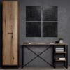 Ascet single door wardrobe with shelves 45x200x59 cm – Evoke Oak