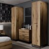 Ascet single door wardrobe with shelves 45x200x59 cm – Evoke Oak