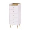 Asgard 5 narrow chest of drawers 50x126.5x40 cm – Craft Gold Oak / White Diamond