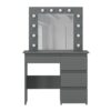 Beauty dressing table with mirror and lights 94x140/75x43 cm – Graphite