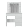 Beauty dressing table with mirror and lights 94x140/75x43 cm – White Diamond