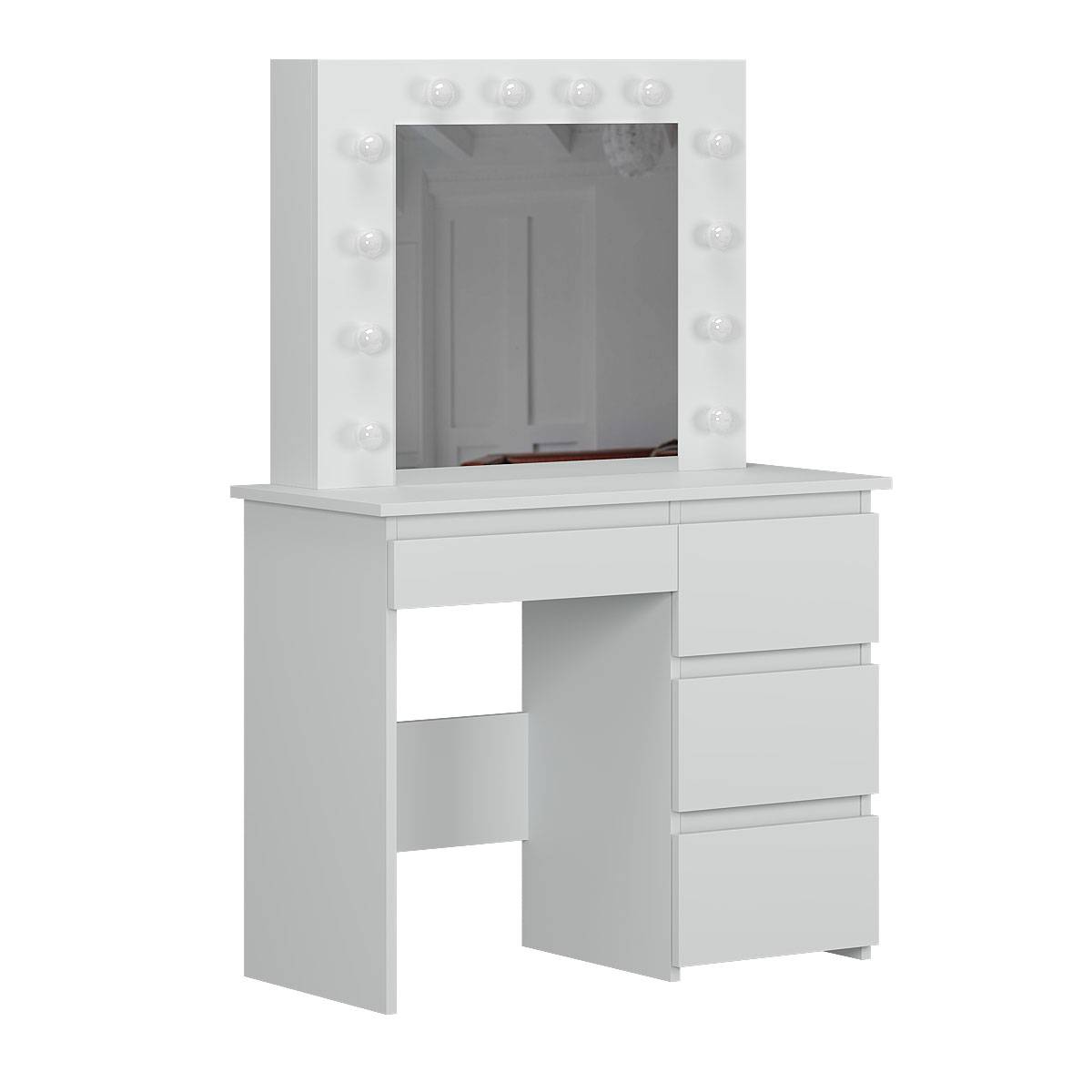 Beauty dressing table with mirror and lights 94x140/75x43 cm – White Diamond