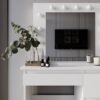 Beauty dressing table with mirror and lights 94x140/75x43 cm – White Diamond