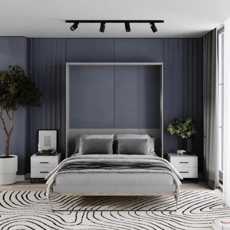 Juno Double Murphy Bed 160*200 Vertical – Ash / Sonoma Oak