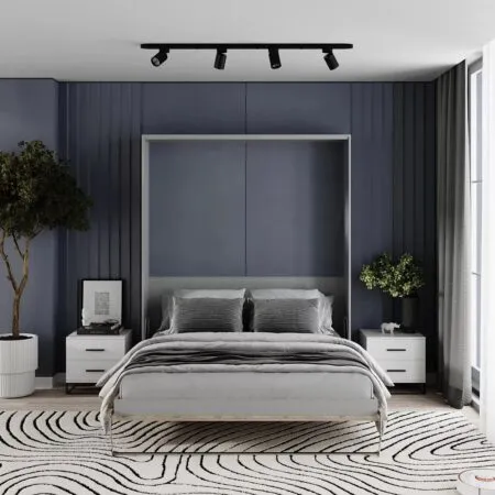 Juno Double Murphy Bed 160*200 Vertical – Ash / Sonoma Oak