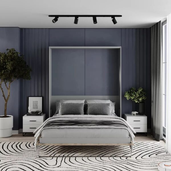 Juno Double Murphy Bed 160*200 Vertical – Ash / Sonoma Oak