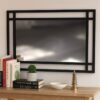 Ascet Rectangular Black Metal Mirror 100*70 cm – Black
