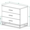 Комод в спальню лофт на 3 ящика Ascet 80x70x42.5 см - габариты