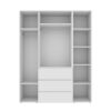 Light №1 hinged wardrobe with shelves 160x220x50 cm – White Diamond