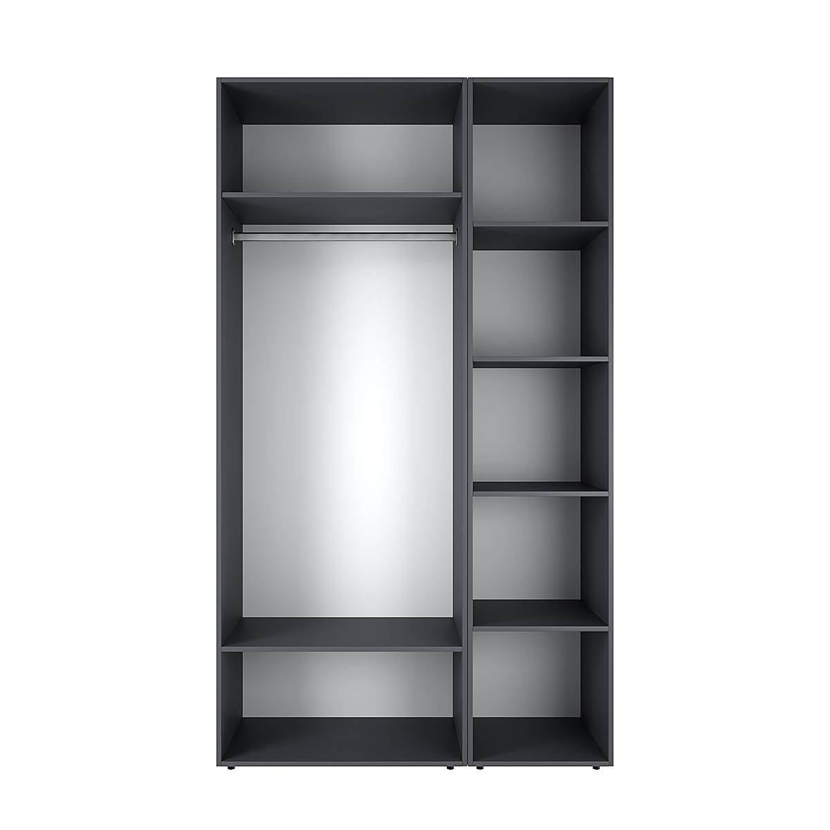 Hinged combined wardrobe №12 Light 120x220x50 cm – Graphite