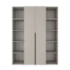 Light №15 hinged door wardrobe with open shelves 160x220x50 cm – Cashmere