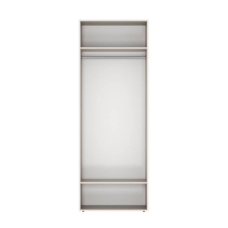 Light №15 hinged door wardrobe with open shelves 160x220x50 cm – Cashmere