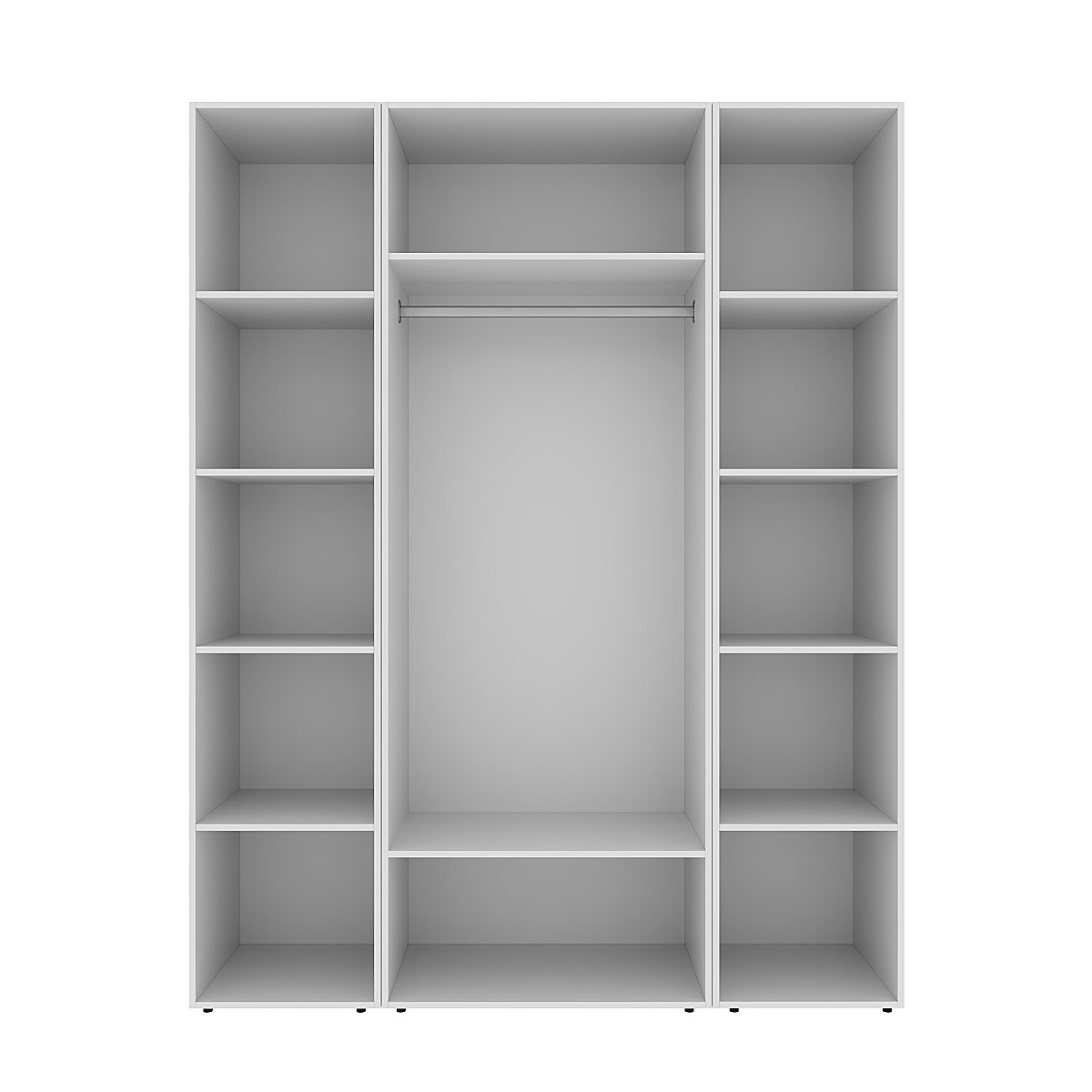 Hinged combined wardrobe №16 Light 160x220x50 cm – White Diamond