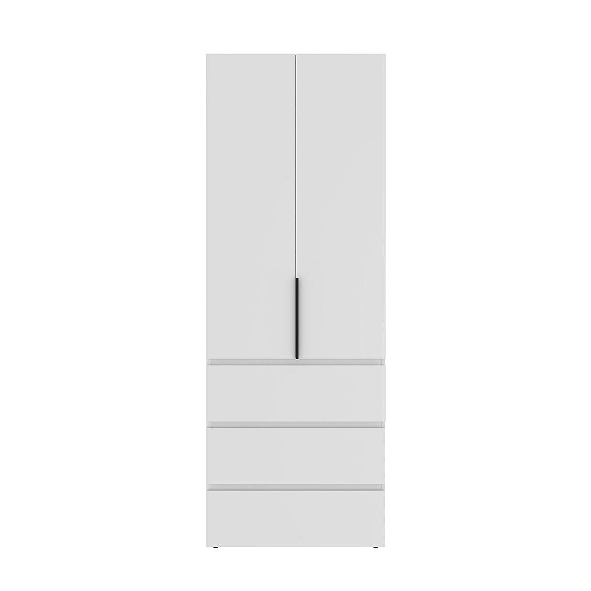 Hinged combined wardrobe №6 Light 200x220x50 cm – White Diamond