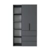 Hinged combined wardrobe №7 Light 120x220x50 cm – Graphite