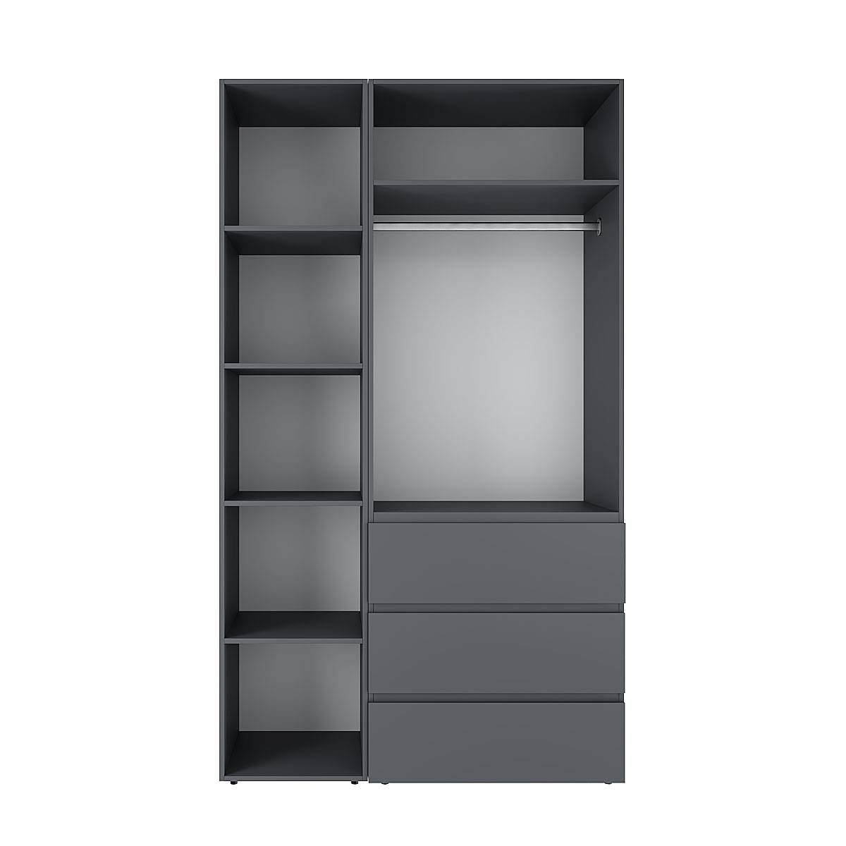 Hinged combined wardrobe №7 Light 120x220x50 cm – Graphite