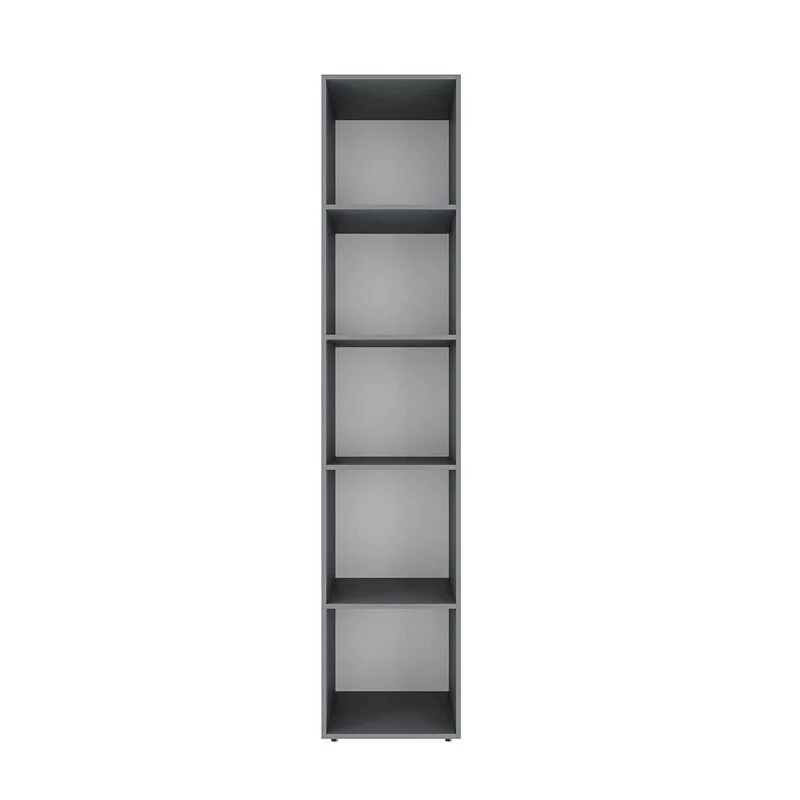Light №7 Combined Wardrobe with Open Shelves and 3 Drawers 120x220x50 cm – Graphite