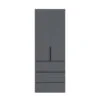 Light №7 Combined Wardrobe with Open Shelves and 3 Drawers 120x220x50 cm – Graphite