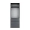 Light №7 Combined Wardrobe with Open Shelves and 3 Drawers 120x220x50 cm – Graphite