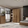 Hinged combined wardrobe №8 Light 160x220x50 cm – Evoke Oak