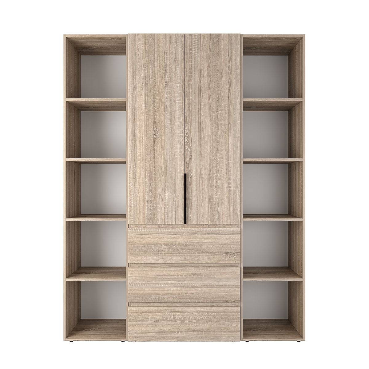 Hinged combined wardrobe №9 Light 160x220x50 cm – Sonoma Oak