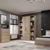 Hinged combined wardrobe №9 Light 160x220x50 cm – Sonoma Oak