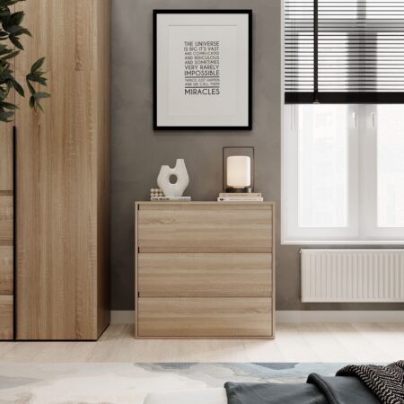 Комод на 3 ящика Light 80x79x42.5 см – Дуб Сонома