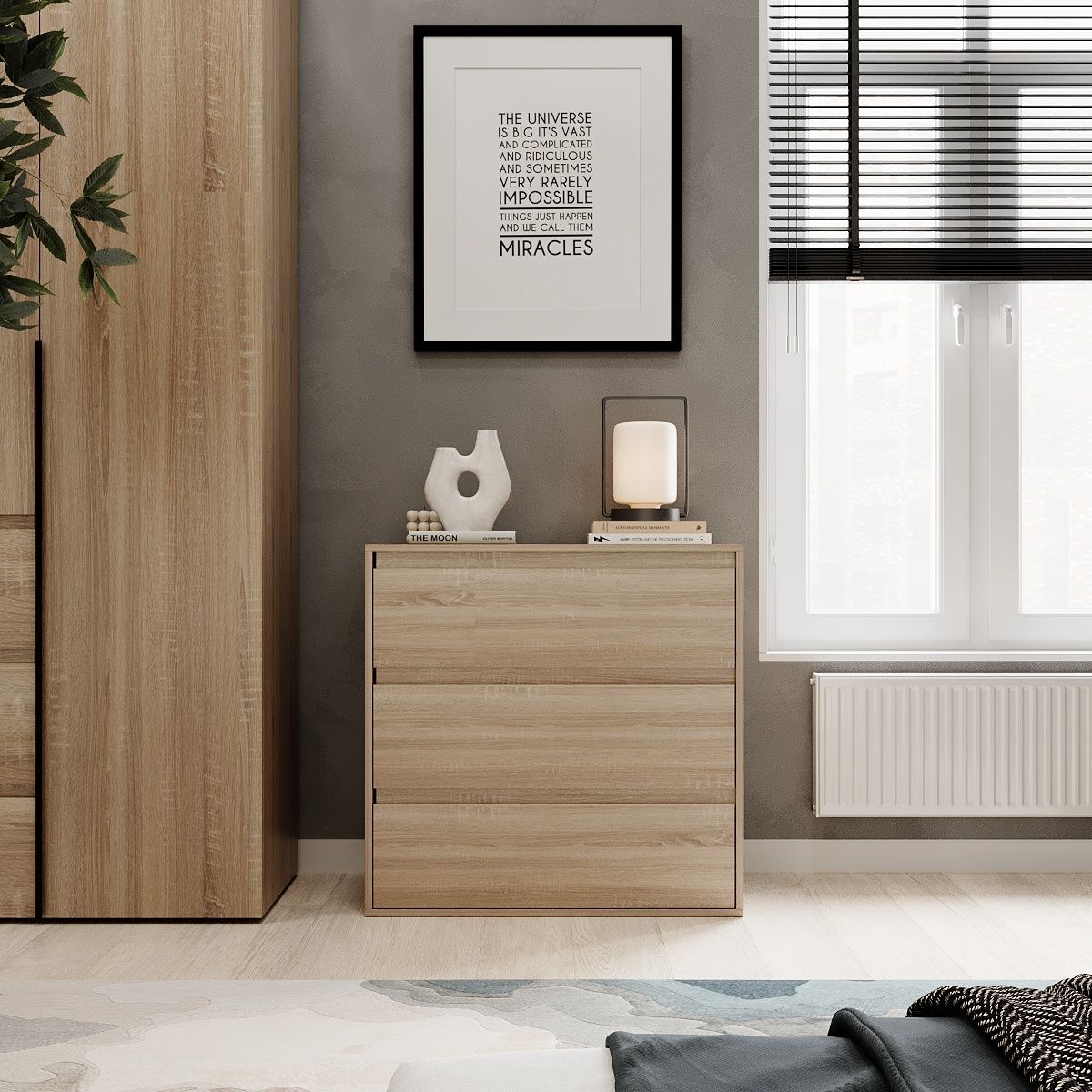 Комод на 3 ящика Light 80x79x42.5 см – Дуб Сонома