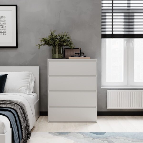 Light 4 drawer chest dresser 81x102x42.5 cm – White Diamond
