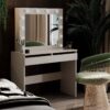 Malta vanity table with mirror and lights 94x140/75x43 cm – Cashmere