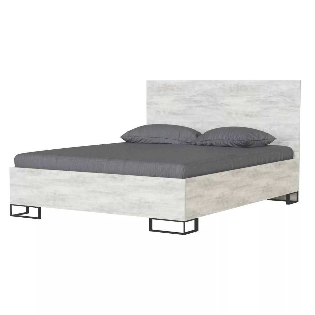 Кровать двуспальная 160х200 в стиле лофт Ascet – Ателье светлый