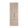 Light №2 2 door bedroom wardrobe with drawers 80x220x50 cm – Sonoma Oak