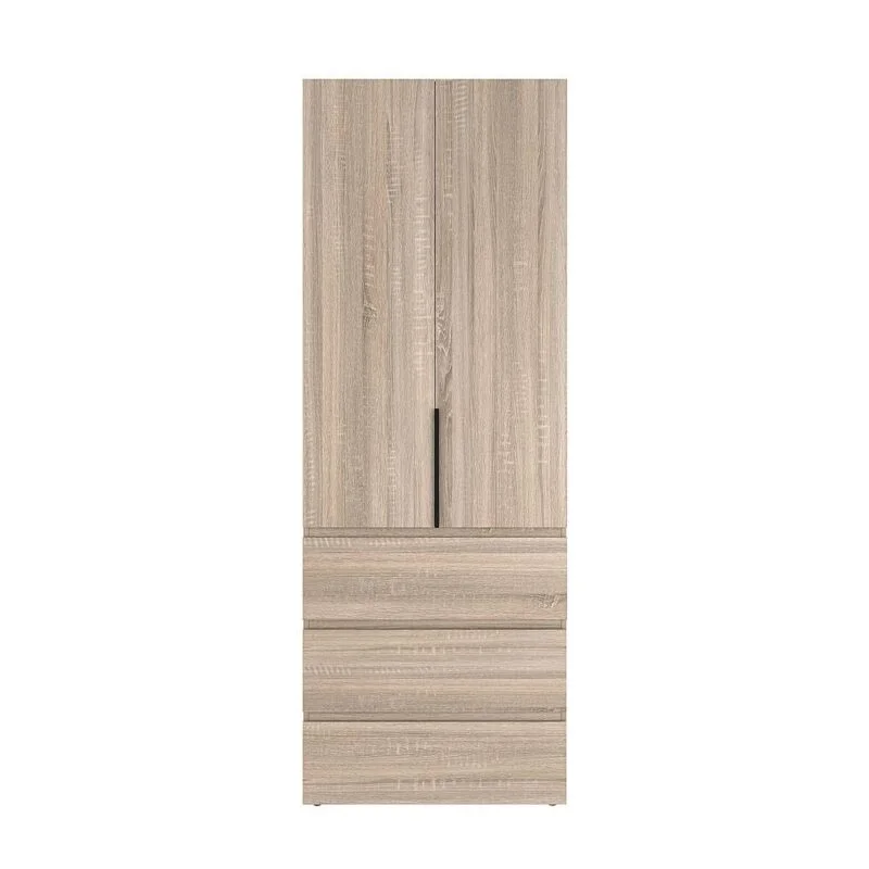 Light №2 2 door bedroom wardrobe with drawers 80x220x50 cm – Sonoma Oak
