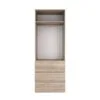 Light №2 2 door bedroom wardrobe with drawers 80x220x50 cm – Sonoma Oak
