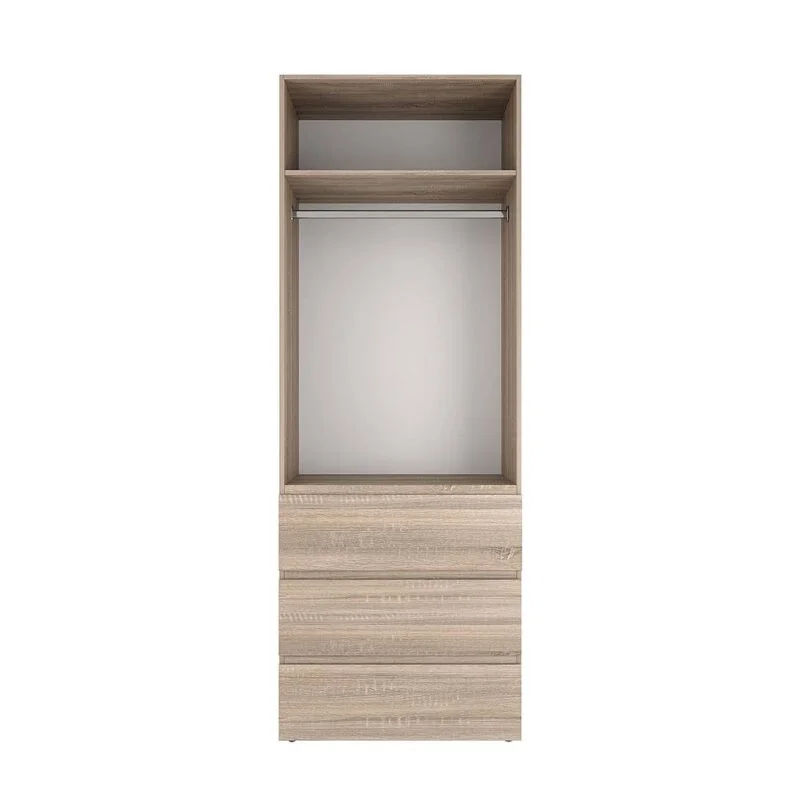 Light №2 2 door bedroom wardrobe with drawers 80x220x50 cm – Sonoma Oak