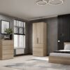 Light 2 door bedroom wardrobe with drawers 80x220x50 cm – Sonoma Oak